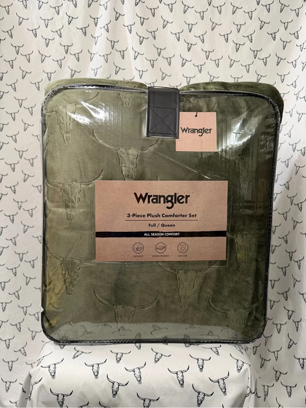Wrangler Olive Green 3-Piece Plush Comforter Set